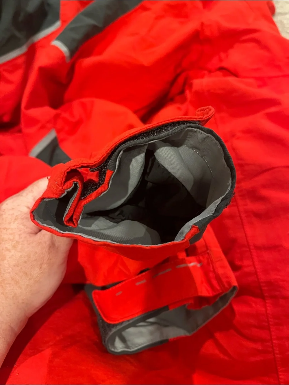 The North Face Red and Black Hooded Outdoor Jacket